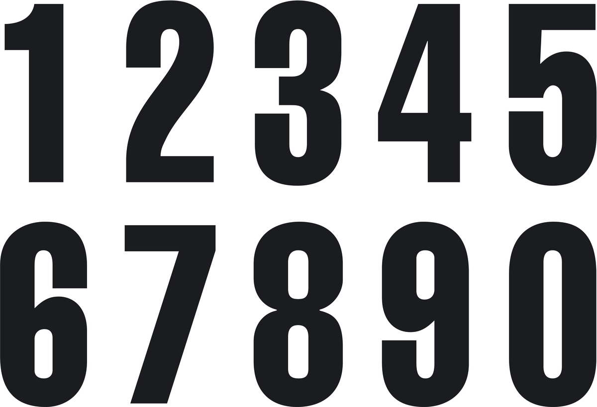 Slika NUMBER 6  3Pieces Black 5''''