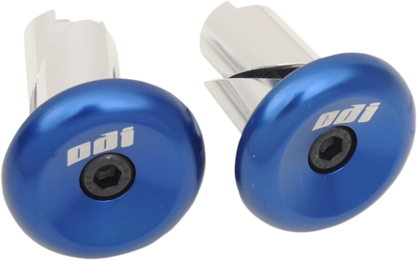 BAR END ALUMINUM BLUE