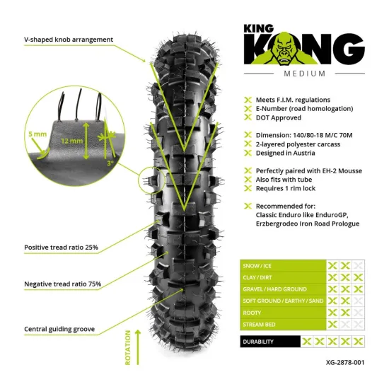 X-GRIP KING KONG 140/80-18 MEDIUM