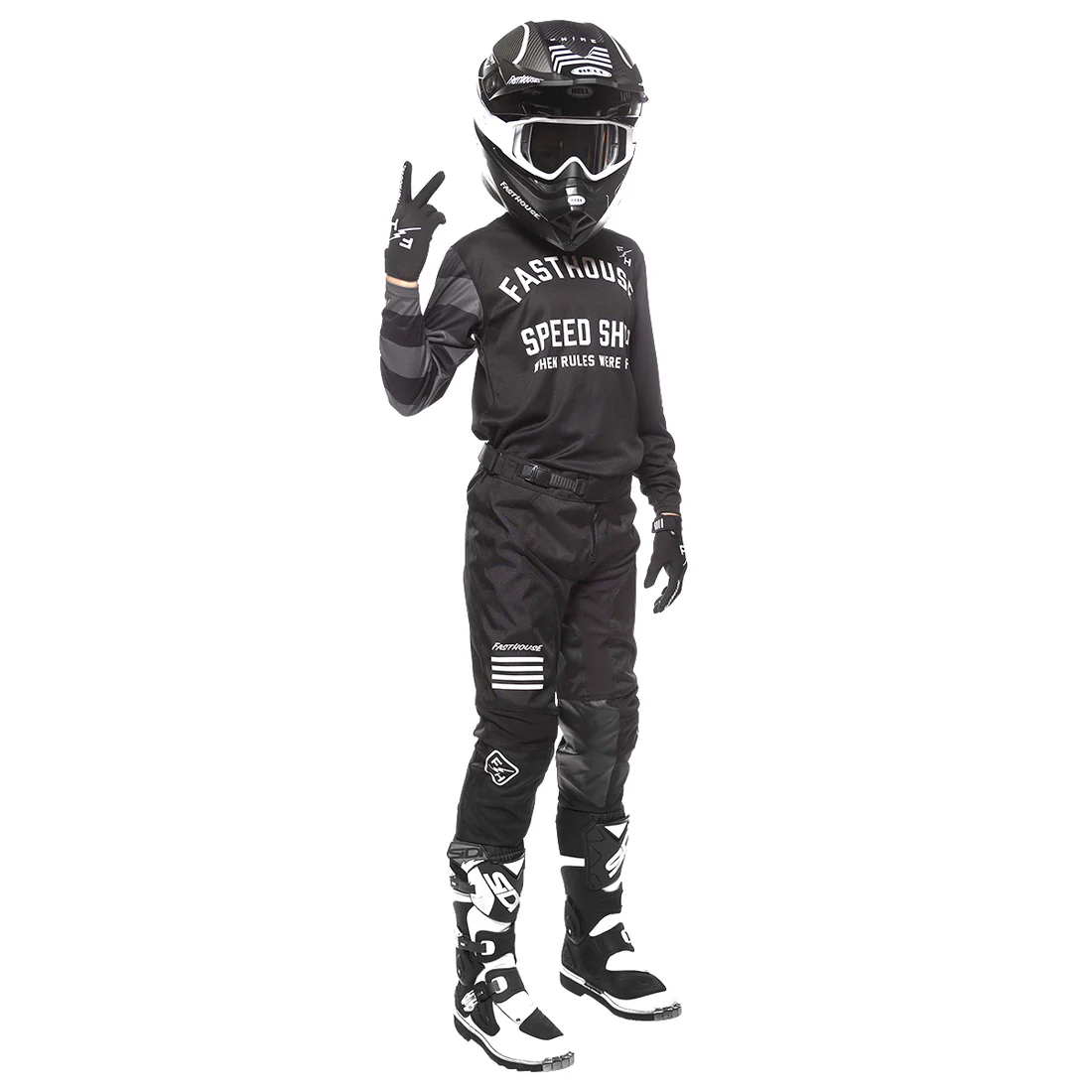 FASTHOUSE CARBON ETERNAL YOUTH MX HLAČE - CRNA