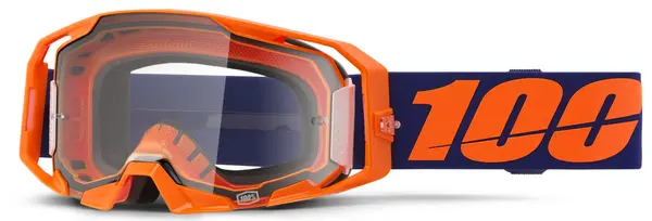 100% ARMATIC GOGGLE – NEON ORANGE CLEAR LENS