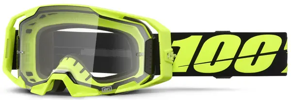 100% ARMATIC GOGGLE – NEON YELLOW CLEAR LENS