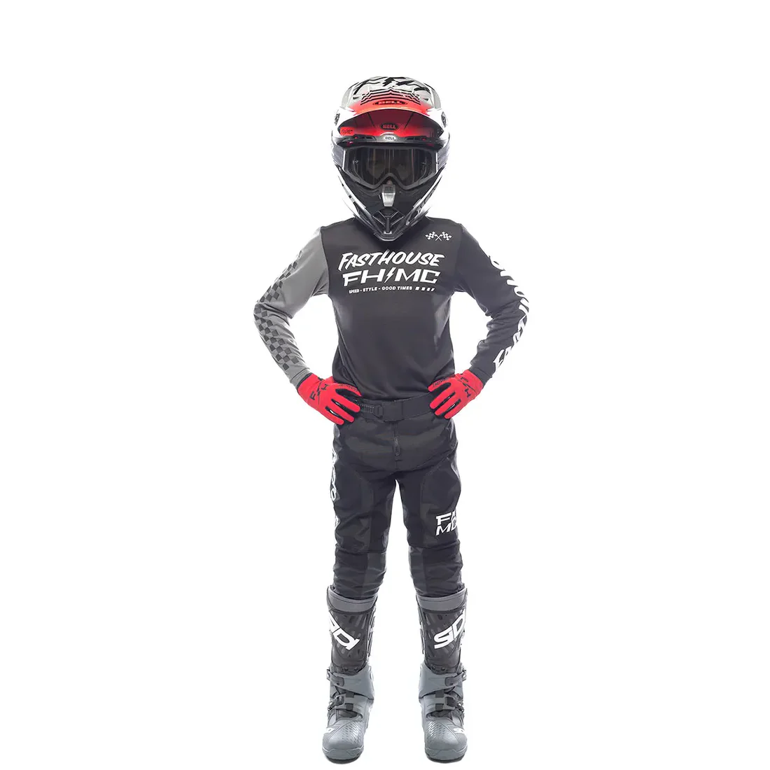 Slika FASTHOUSE CARBON METHOD OTROŠKI MX DRES – ČRNO/SIV