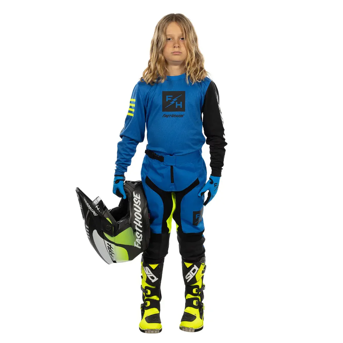 Slika FASTHOUSE CARBON ECHO YOUTH HLAČE ELECTRIC BLUE / HI-VIZ